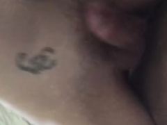 Twink with cute tattoo on belly enjoys gay dick masturbation
